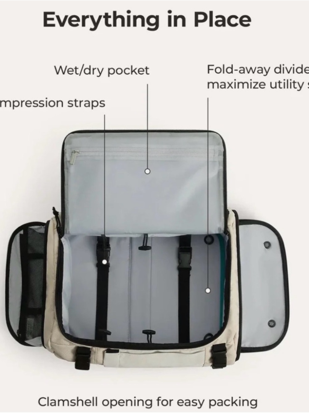 Bagsmart Blast Expandable Travel Backpack 28L 38L Carry On Laptop Bag NWT - Picture 6 of 8